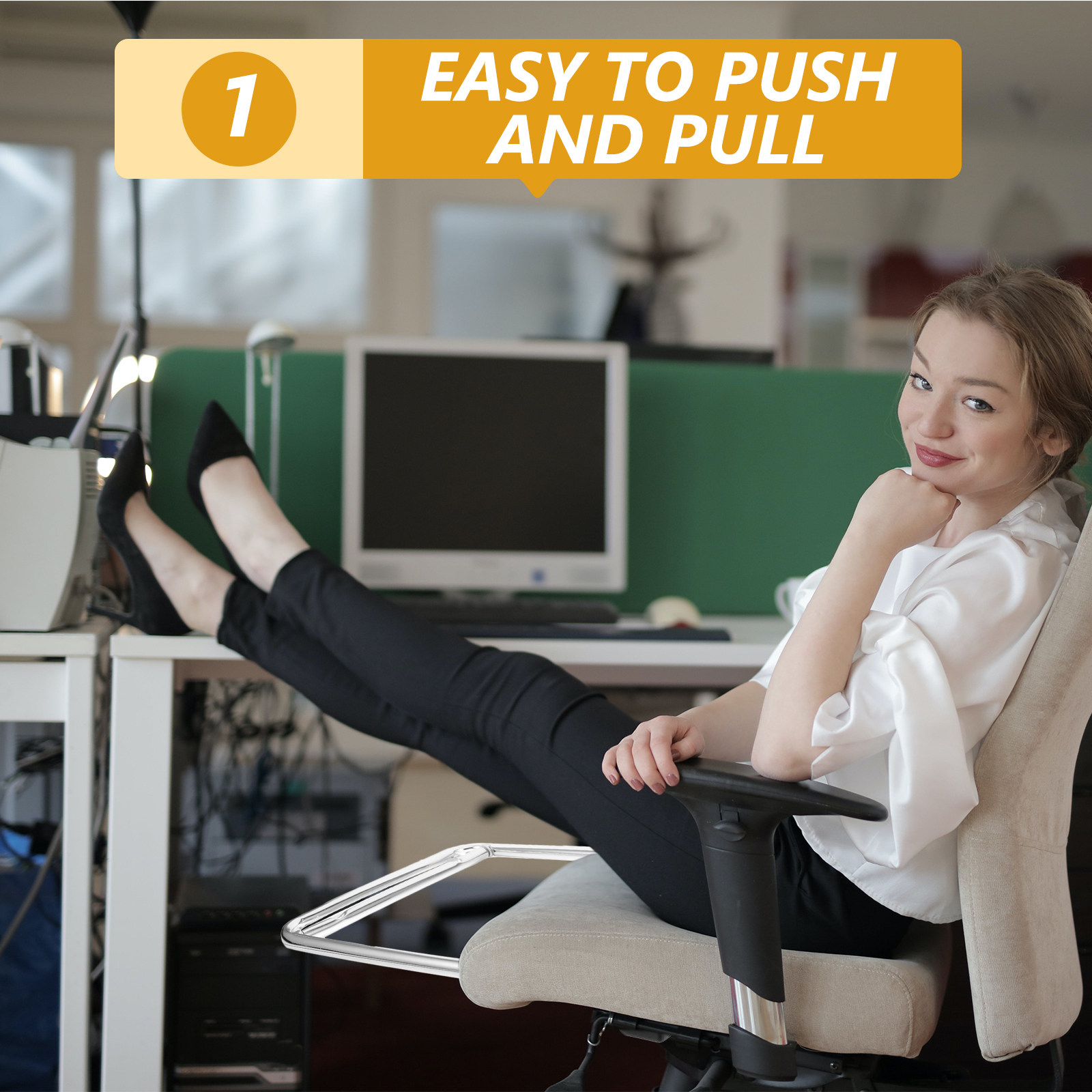 Footrest Under Desk - Apoio de pés em aço inoxidável