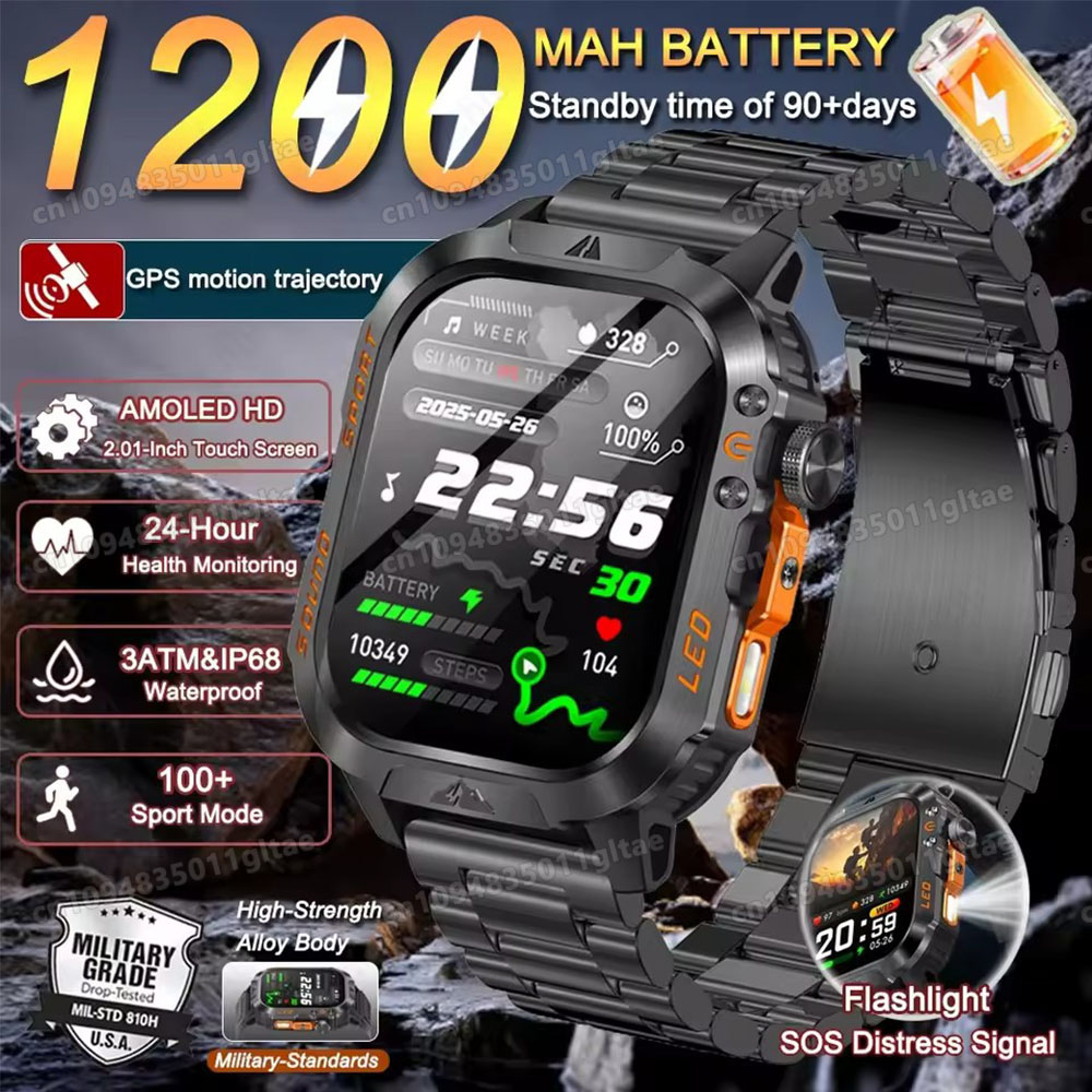 Phase Esports & Gaming Festival - Novo Smartwatch Militar 2026 para Homens,